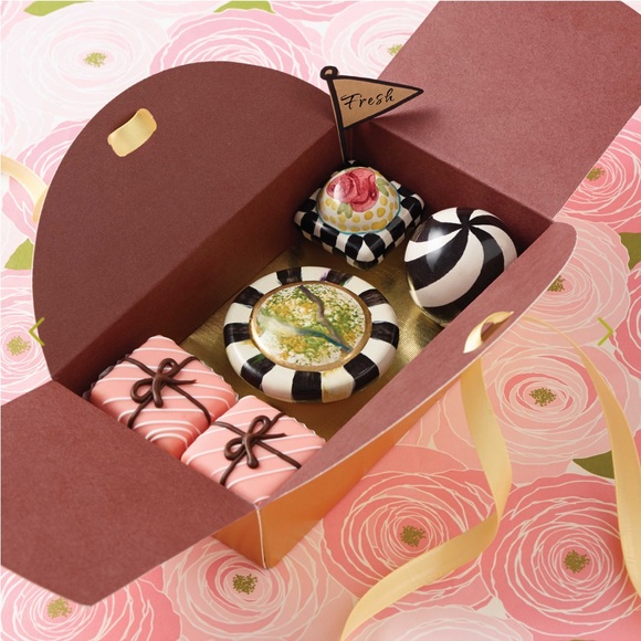 SOLD OUT - Mackenzie Childs Courtly Check with Green Center Knob - Sold as a Set - Picture 5 of 7